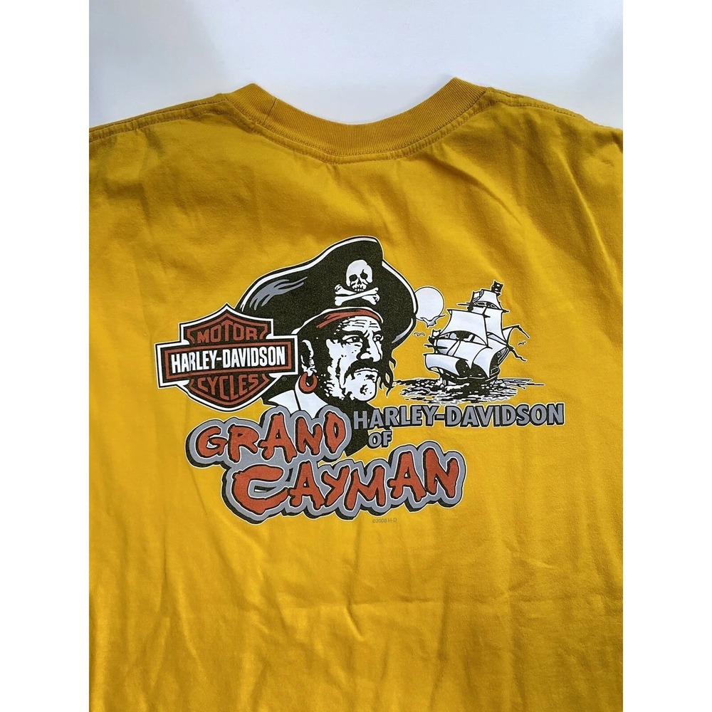 Harley Davidson of Grand Cayman Pirate Bright Yellow Shirt / Men's Size 2XL
